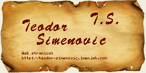 Teodor Simenović vizit kartica